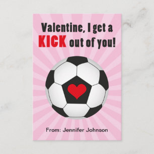 Tarjetas de San Valentín de salón de fútbol rosa p