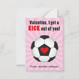 Tarjetas de San Valentín de salón de fútbol rosa p