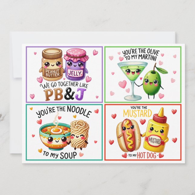 Tarjetas de San Valentín Lindas y Kawaii para el A (Anverso)