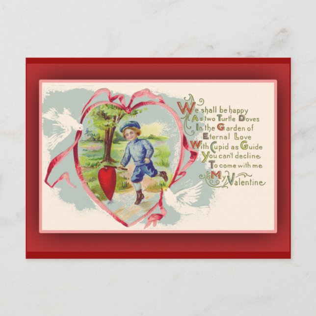 Tarjetas de San Valentín nostálgicas vintage (Anverso)