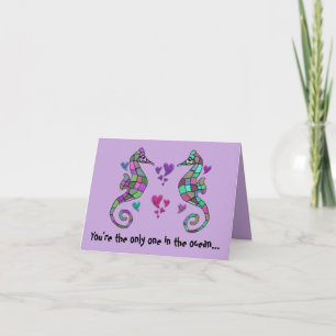 Tarjetas de San Valentín para caballitos de mar