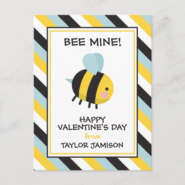 Tarjetas de San Valentín para el Aula con Abeja Ra (Anverso)