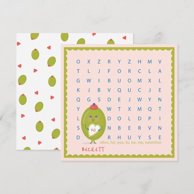 Tarjetas de San Valentín para el aula de búsqueda  (Anverso / Reverso)