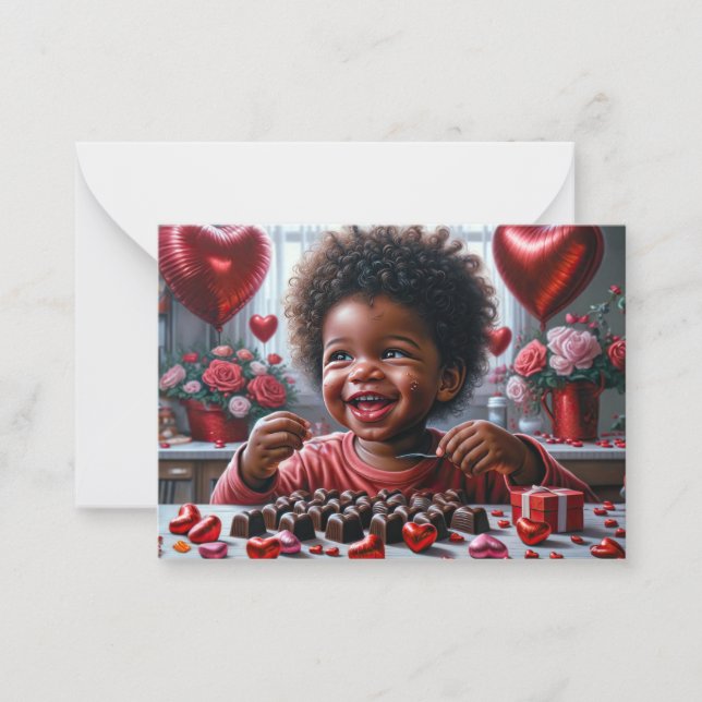 Tarjetas de San Valentín para el aula para afroame (Anverso)