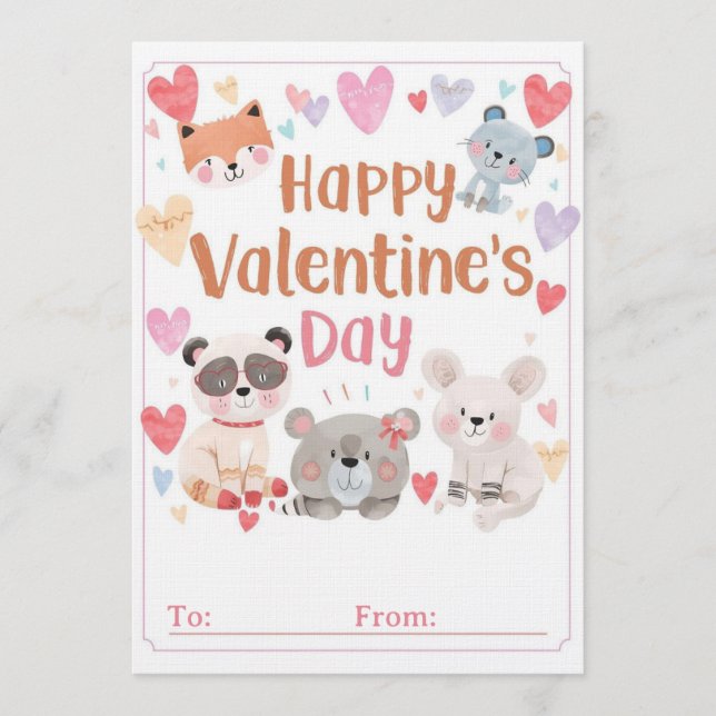 Tarjetas de San Valentín para niños de clase | Dib (Anverso)