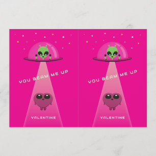 Tarjetas de San Valentín para niños de OVNI recort