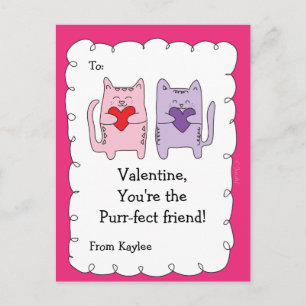 Tarjetas de San Valentín para niños gatos gatitos
