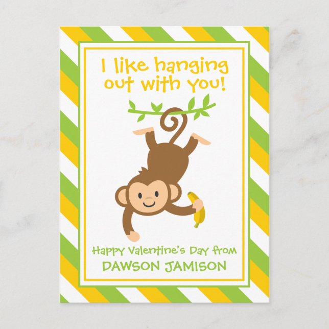 Tarjetas de San Valentín personalizadas de monos a (Anverso)