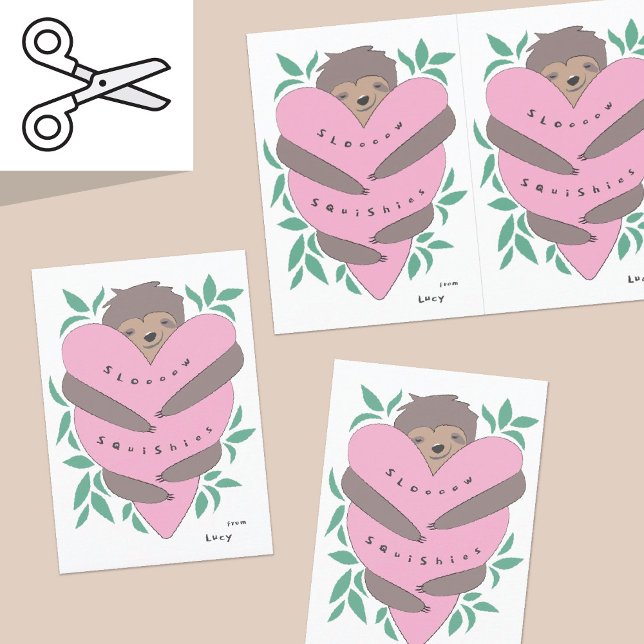 Tarjetas de San Valentín recortables de pereza | R (Subido por el creador)
