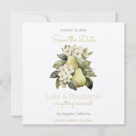 Tarjetas de "Save the Date" Cuadrado de Pera Marró