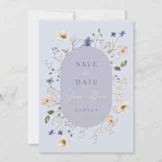 Tarjetas de "Save the Date" de Boda con Flor Silve