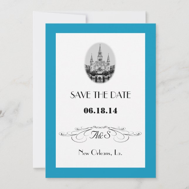 Tarjetas de "Save the Date" de Jackson Square de N (Anverso)
