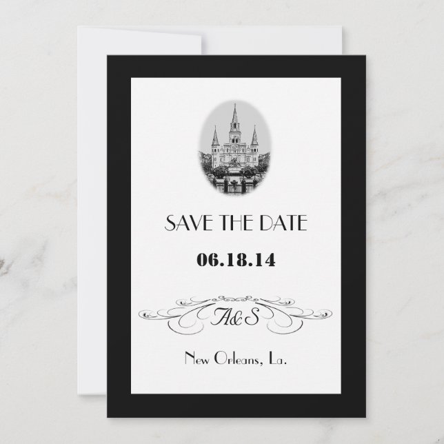 Tarjetas de "Save the Date" de Jackson Square de N (Anverso)