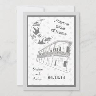 Tarjetas de "Save the Date" del Barrio Francés de 