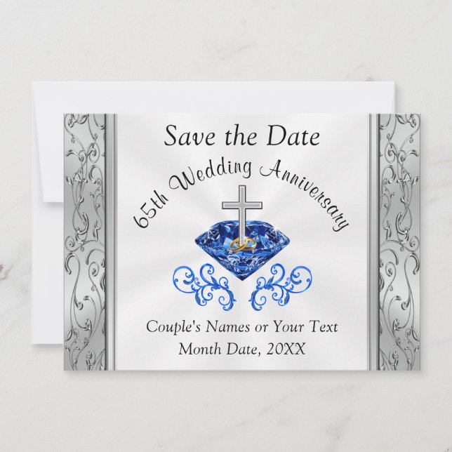 Tarjetas de "Save the Date" para el 65º Aniversari (Anverso)