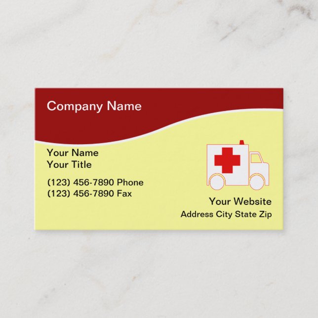 Tarjetas de Servicio de Ambulancia (Anverso)