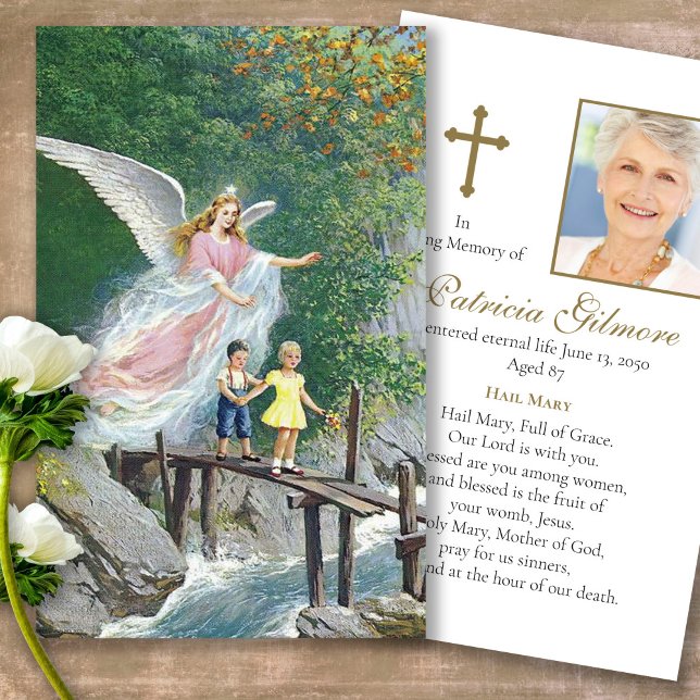 Tarjetas de simpatía con Ángel de la Pérdida Funer (Forever in our hearts, celebration of life, in loving memory of, prayer cards for bereavement)