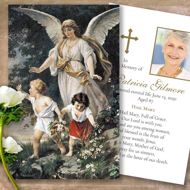 Tarjetas de simpatía de la oración de la foto del  (catholic, religious, celebration of life, in loving memory of, prayer cards for bereavement)