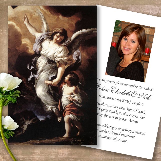 Tarjetas de simpatía de la oración del funeral de  (Forever in our hearts, celebration of life, in loving memory of, prayer cards for bereavement)