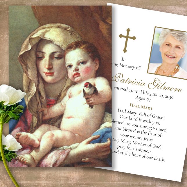 Tarjetas de simpatía de la oración del funeral Mad (catholic, religious, celebration of life, in loving memory of, prayer cards for bereavement)