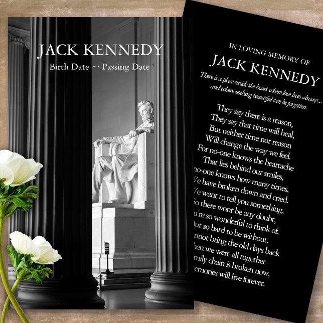 Tarjetas de simpatía del funeral Lincoln Memorial (military sympathy card, military prayer cards, funeral prayer card, death, military funeral cards)