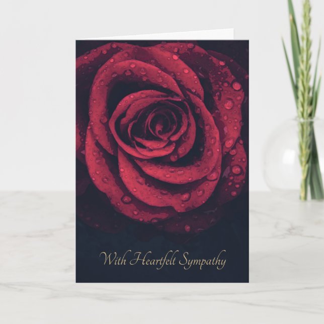 Tarjetas de simpatía Floral Red Rose (Anverso)