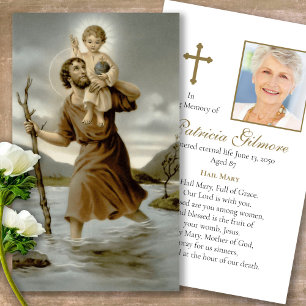 Tarjetas de simpatía funerarias St Christopher Pra