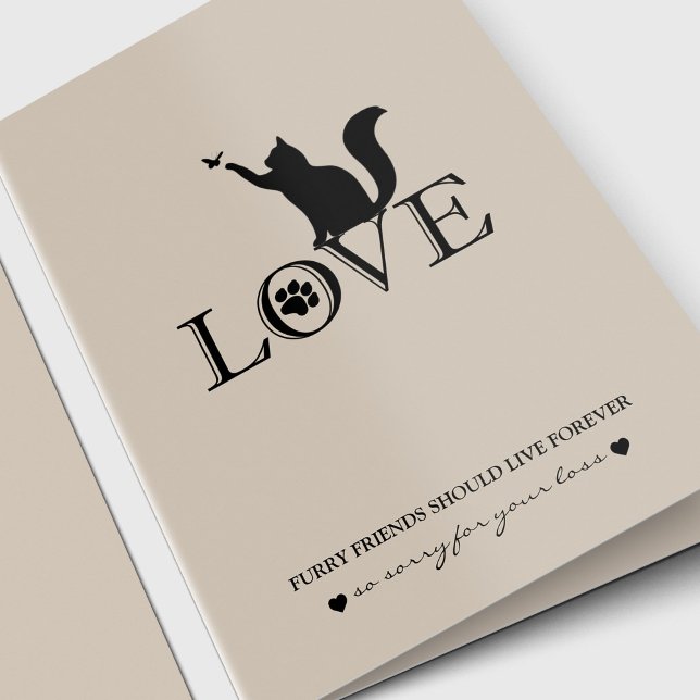 Tarjetas de simpatía mascota | Amigos furtivos (Pet Loss, Pet memorial, cat lover pet sympathy card)