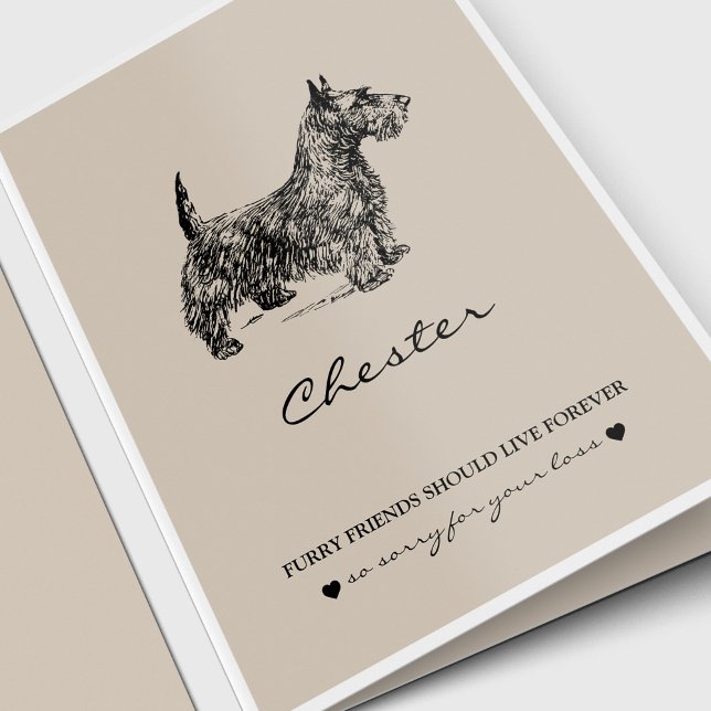 Tarjetas de simpatía mascota | Mejor Amigo Fox Ter (Pet Memorial, Pet Loss, Dog Lover Sympathy Card for a Scottish Terrier)