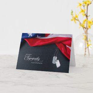 Tarjetas de simpatía militar y bandera estadounide