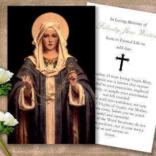 Tarjetas de simpatía por la oración Mary Rosary Lo
