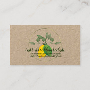 Tarjetas de sitio web de boda de acuarela de limón