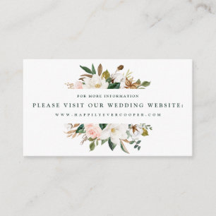 Tarjetas de sitio web de boda de magnolia acuarela