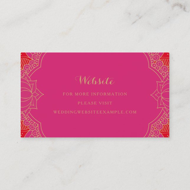 Tarjetas de sitios web elegantes de Mehndi (Reverso)