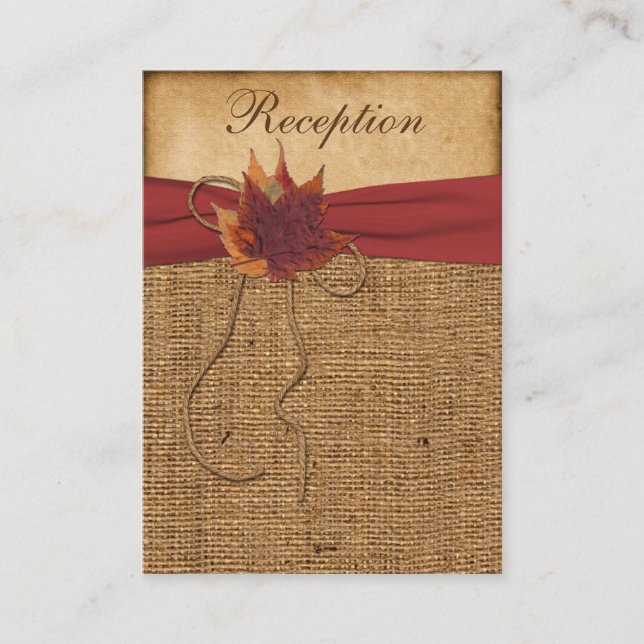Tarjetas de Sobre de Otoño, falsa tela de arpiller (Anverso)