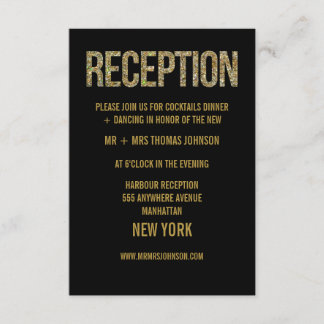 Tarjetas de Sobres de Recepción de Glitter de Oro