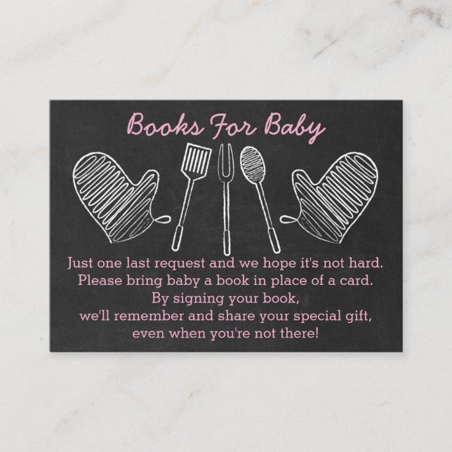 Tarjetas de solicitud de Baby Shower BBQ rosa (Anverso)