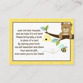 Tarjetas de solicitud de bebe y oso de miel