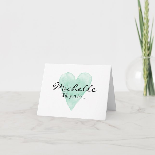 Tarjetas de solicitud de dama de honor personaliza (Anverso)