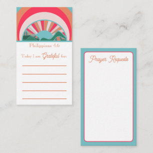Tarjetas de solicitud de gratitud y oración cristi