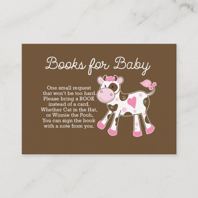 Tarjetas de solicitud de libro Baby Shower Chica d (Anverso)