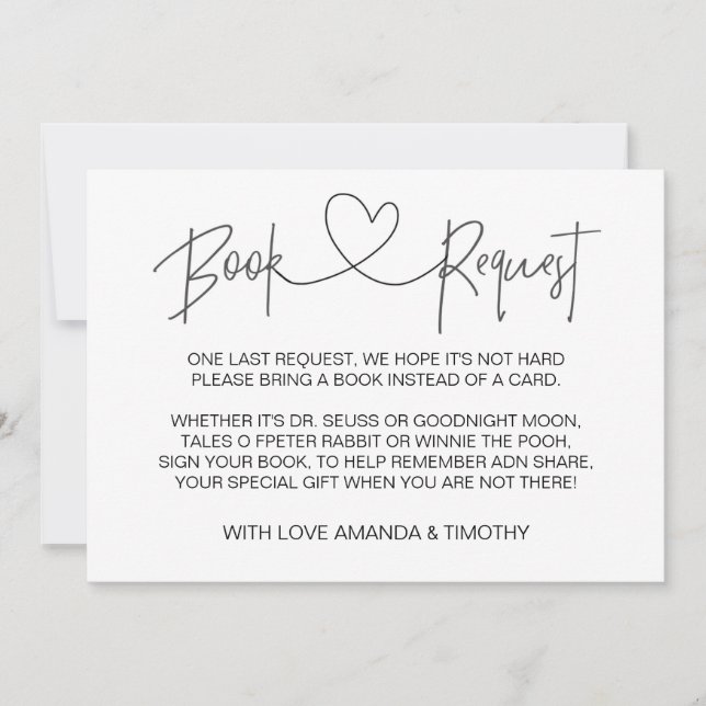 Tarjetas de solicitud de libro Baby Shower persona (Anverso)