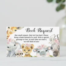 Tarjetas de solicitud de libro de chica Safari Bab