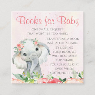 Tarjetas de solicitud de libro de elefante niña