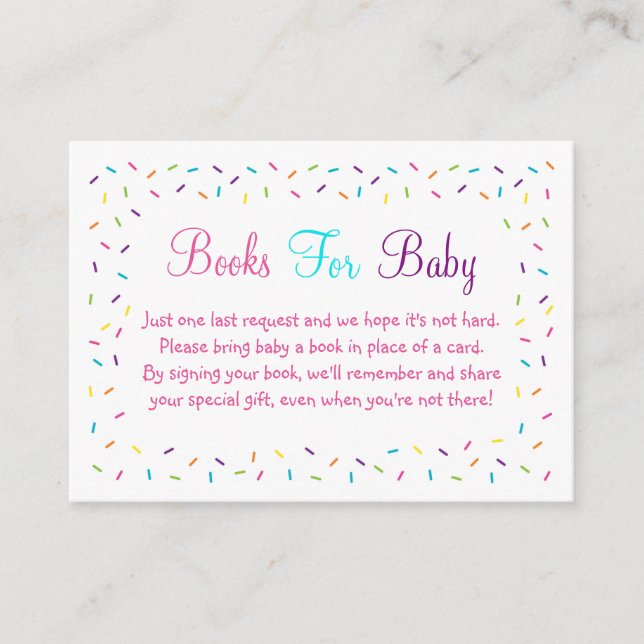 Tarjetas de solicitud de libro de rociado para beb (Anverso)