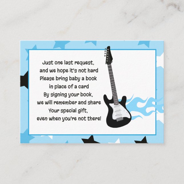 Tarjetas de solicitud de libro para baby shower de (Anverso)
