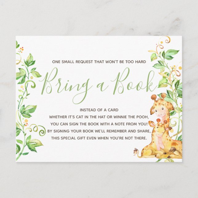 Tarjetas de solicitud de libro para baby shower de (Anverso)