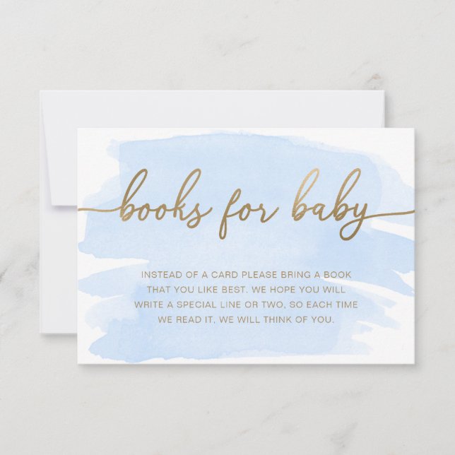 Tarjetas de Solicitud de Libros de Acuarela Azul (Anverso)