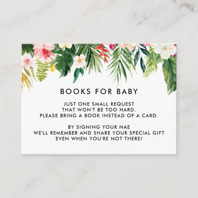 Tarjetas de solicitud de libros de Baby Shower con (Anverso)