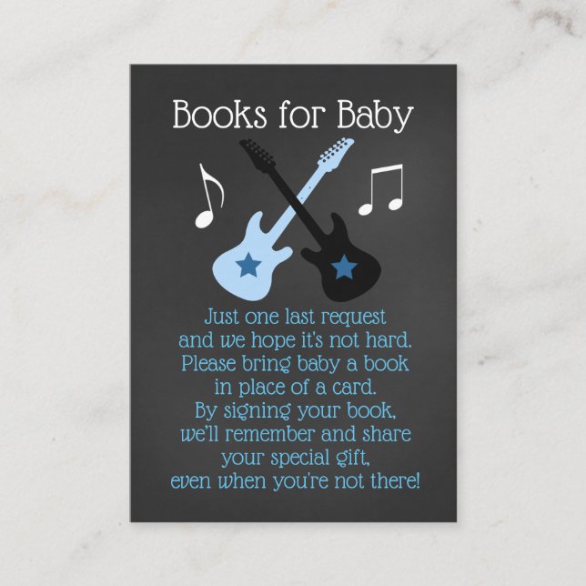 Tarjetas de solicitud de libros de Baby Shower Roc (Anverso)